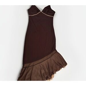 Brown Y2K Tank Dress Fairycore Cottagecore Light Acadamia Beige Women's‎ M/L
